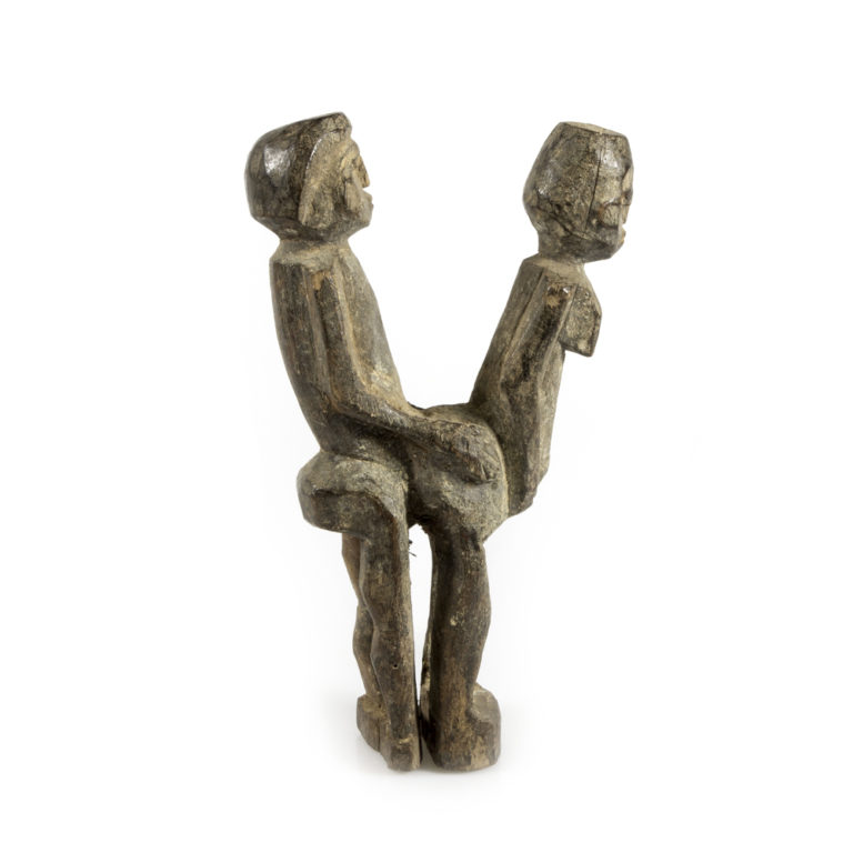 Old Lobi Wood Bateba Bêtise Mating Couple Figures with Sacrificial Patina, Burkina Faso - Image 3