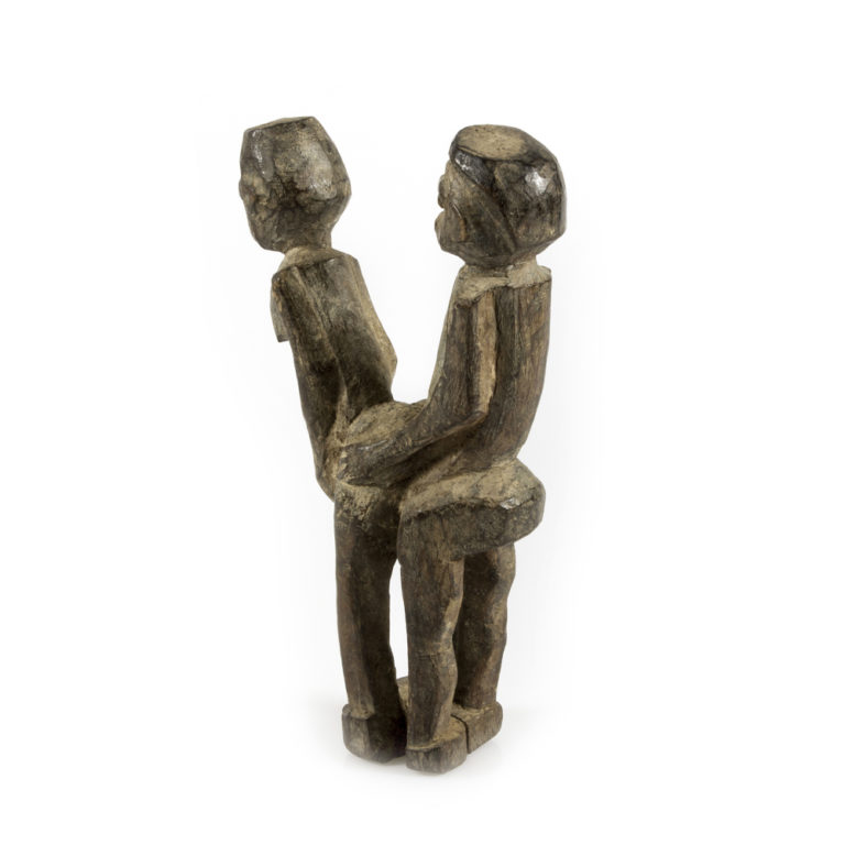 Old Lobi Wood Bateba Bêtise Mating Couple Figures with Sacrificial Patina, Burkina Faso - Image 4