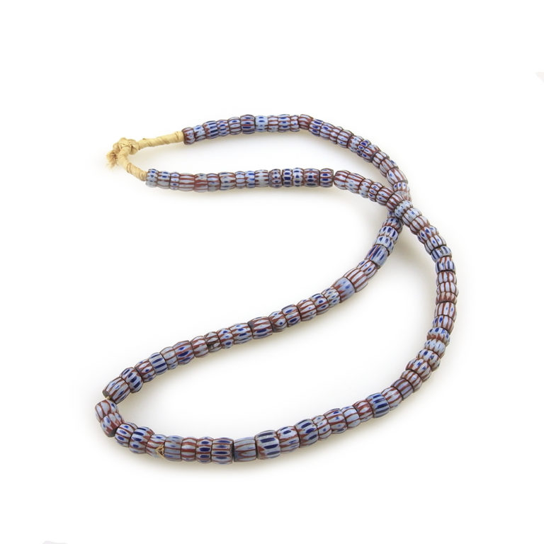 Antique Venetian Awale Chevron Glass Trade Beads Strand, Late 1800's - Image 2