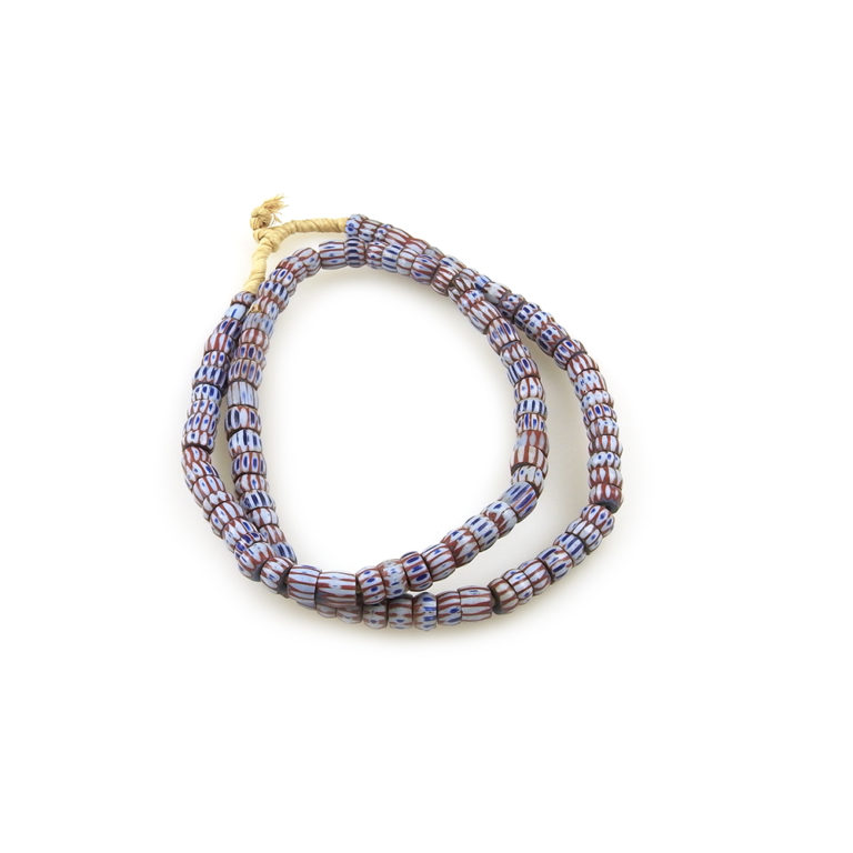 Antique Venetian Awale Chevron Glass Trade Beads Strand, Late 1800's - Image 4