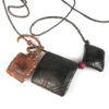 Three African Bambara Leather Amulets Magic Grigris Tribal Worn, Mali - Image 2