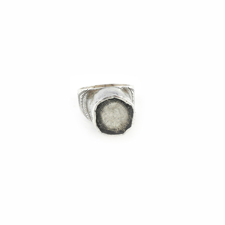 Old Tuareg Silver Ring Amulet-US Size 10 1/2, Mali