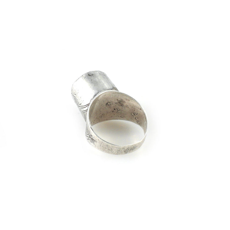 Old Tuareg Silver Ring Amulet-US Size 10 1/2, Mali - Image 5