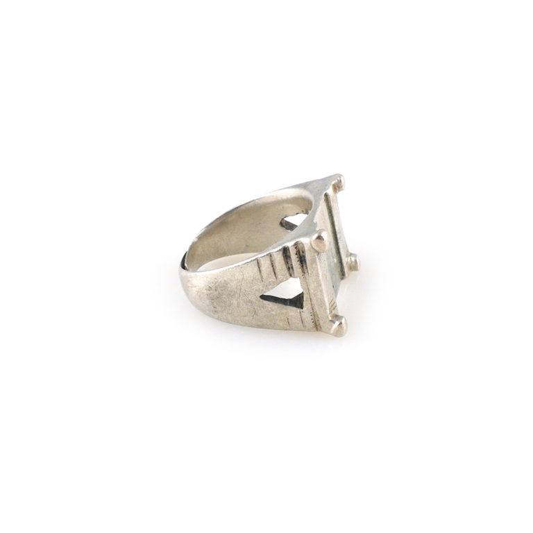 Tuareg Silver Amulet Ring of Camel Saddle-Ring Size 10 1/2, Mali - Image 3