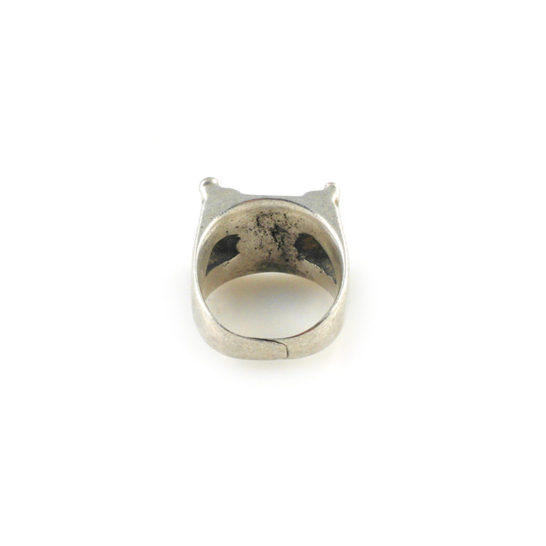 Tuareg Silver Amulet Ring of Camel Saddle-Ring Size 10 1/2, Mali - Image 4