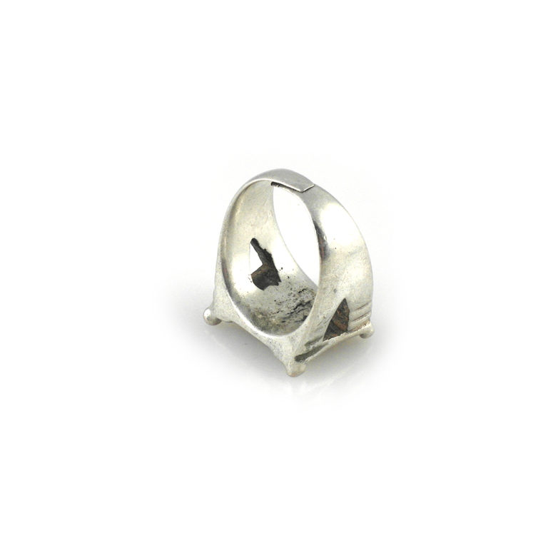 Tuareg Silver Amulet Ring of Camel Saddle-Ring Size 10 1/2, Mali - Image 5