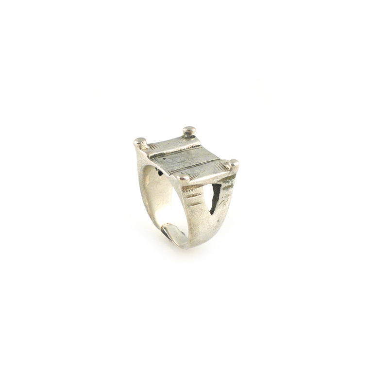 Tuareg Silver Amulet Ring of Camel Saddle-Ring Size 10 1/2, Mali - Image 6
